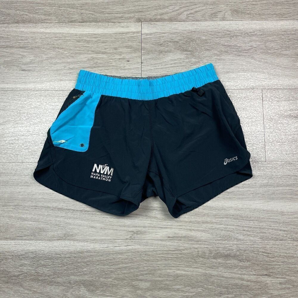 Asics Womens Shorts Small Black Running Napa Valley Marathon Active Athletic